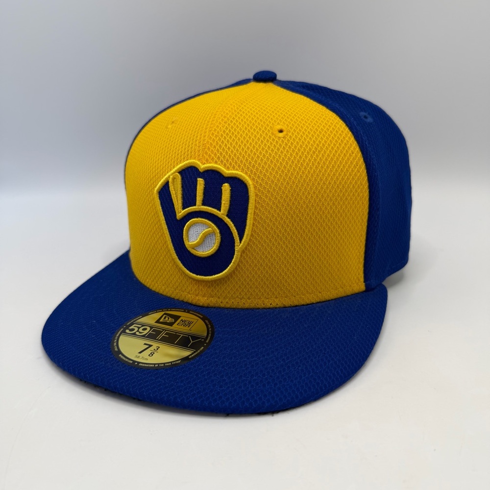🚫SOLD - NO AVAILABLE Retro Milwaukee Brewers New Era 59FIFTY Fitted Hat Yellow